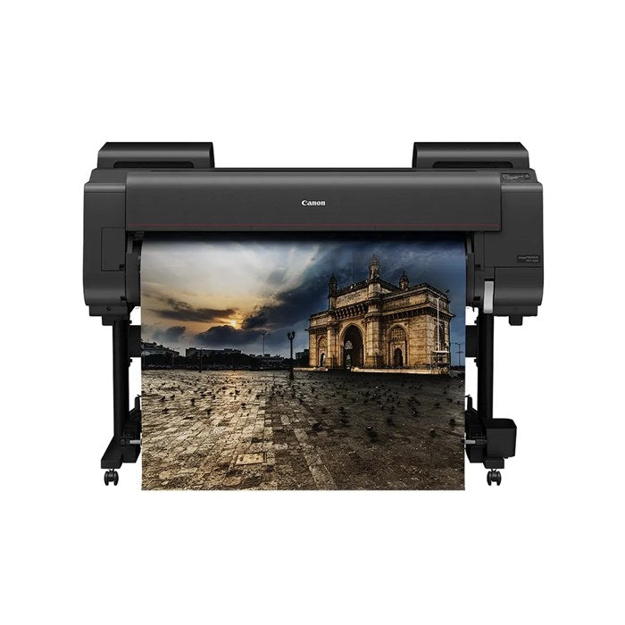 Wide-format Canon imagePROGRAF printer printing a landscape photograph